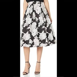 Eliza J Pleated Floral MIDI Ball Skirt